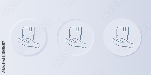 Grey Book donation icon isolated on grey background. Set icons in square buttons. Vector