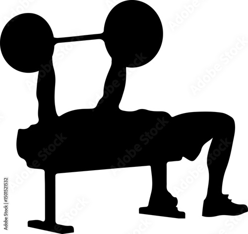 Bench press workout weight lifting strong man fitness fitness training in gym strength training bodybuilding muscle power athletic silhouette