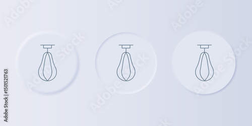 Grey Punching bag icon isolated on grey background. Set icons in square buttons. Vector