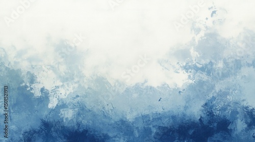 Abstract Blue and White Watercolor Wash Background