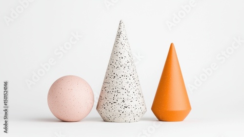 Geometric Speckled Objects, Minimalist Decor