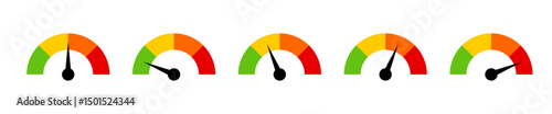 Gauge chart icon set