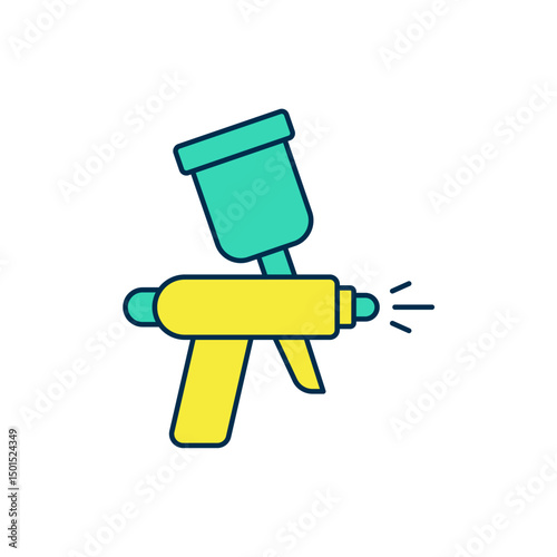 Filled outline Paint spray gun icon isolated on white background. Vector