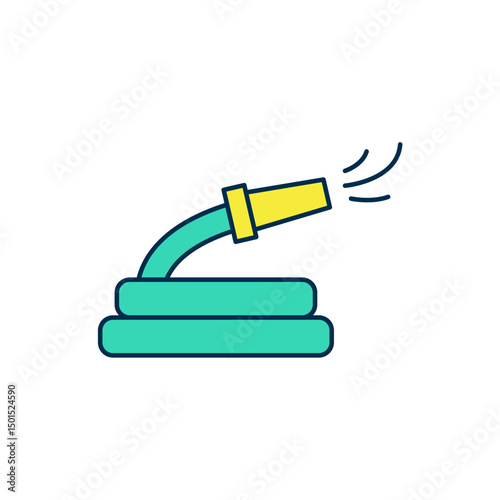 Filled outline Garden hose icon isolated on white background. Spray gun icon. Watering equipment. Vector
