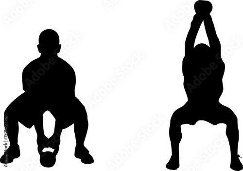 Fitness workout routine exercise guide weight training silhouette man strong powerful bodybuilder athletic gym sport health bodybuilding muscle