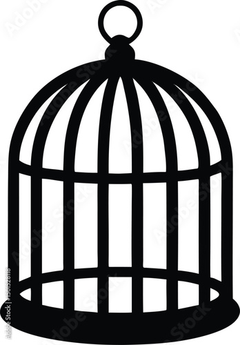 Bird Cages Vector Illustration, Clip art, Bird cage silhouette icon, Bird Cages silhouette vector illustration