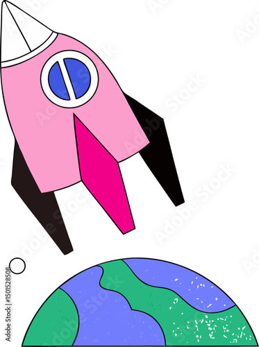 trendy space illustration