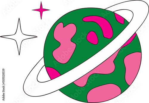 trendy space illustration