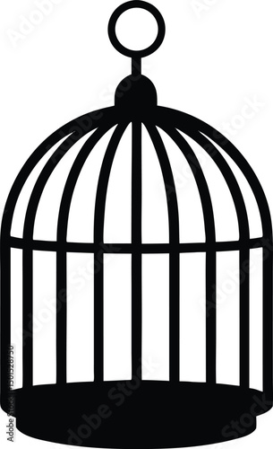 Bird Cages Vector Illustration, Clip art, Bird cage silhouette icon, Bird Cages silhouette vector illustration