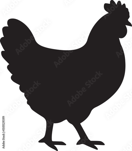 Cute cartoon hen and chick vector illustration of farm poultry