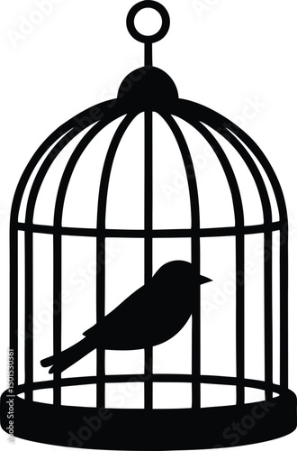 Bird Cages Vector Illustration, Clip art, Bird cage silhouette icon, Bird Cages silhouette vector illustration