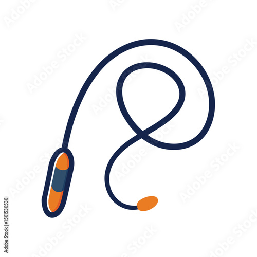 Vector illustration of a simple cartoon jumping rope for fitness and exercise activities