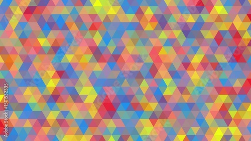 Multicolor simple abstract triangle background, geometric animation