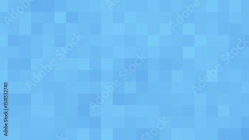Blue simple abstract square background, geometric animation