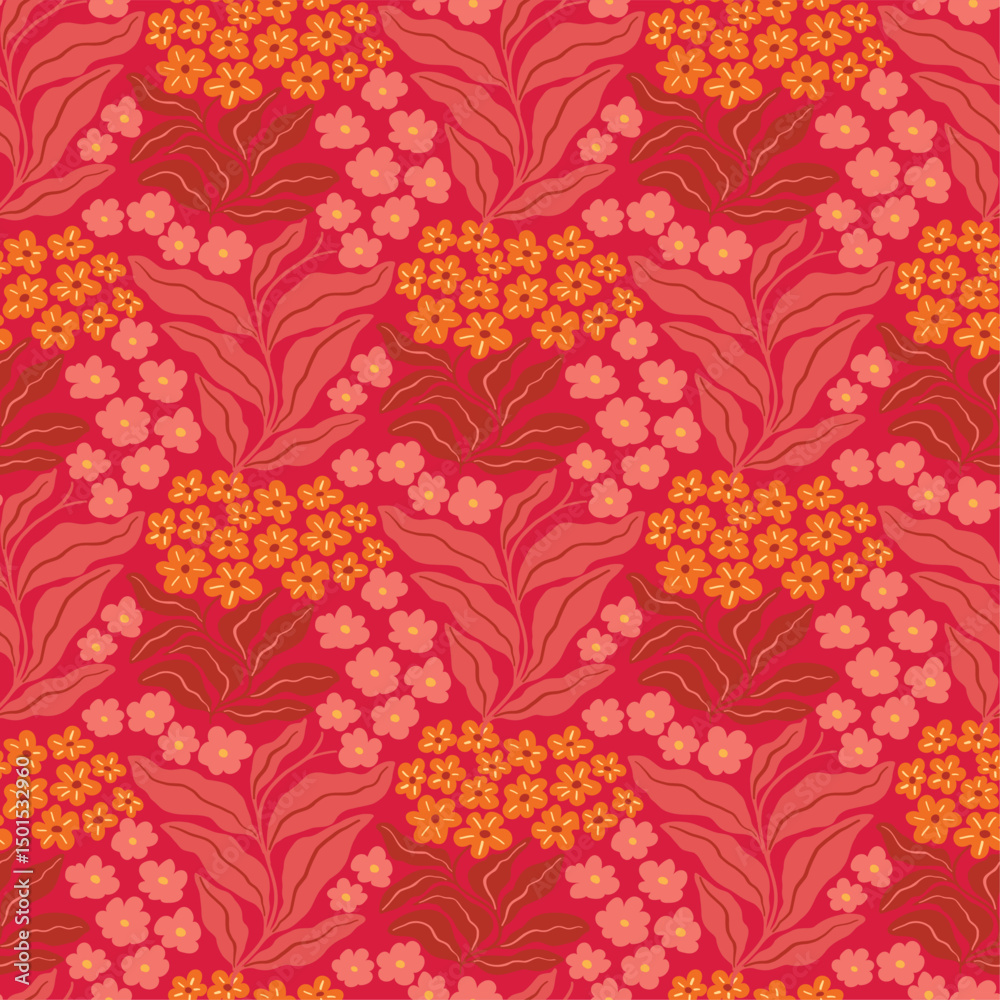 custom made wallpaper toronto digitalSeamless vector pattern with vibrant flowers on a bright pink background. Colorful and lively floral design ideal for fabric, gift wrap, wallpaper, and cheerful decorative projects.