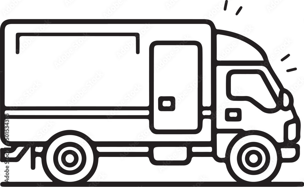 Vector delivery truck icon illustrating cargo transport vehicle Vector delivery truck icon illustrating cargo transport vehicle