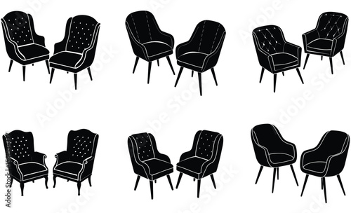 Elegant Armchair Collection  Silhouette Designs for Interior Decor