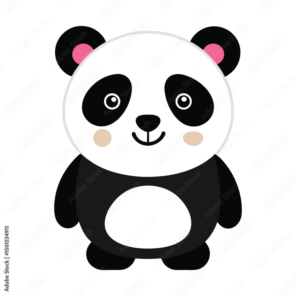 Adorable Panda Bear Illustration on White Background Perfect for Children s Books Cards and More Adorable Panda Bear Illustration on White Background Perfect for Children s Books Cards and More