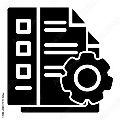 An icon representing project management, symbolizing planning, execution, and monitoring of projects. (Glyph Style)