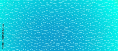 Blue Wave Abstract Background with hand drawn line art texture. Vector Illustration
