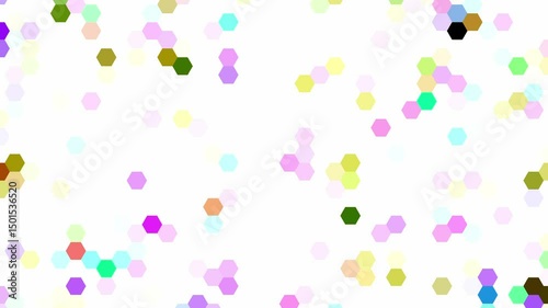 Colorful simple abstract hexagon background, geometric animation