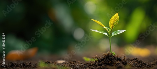 A New Seedling Reaching for the Sun and Growth in the Dirt