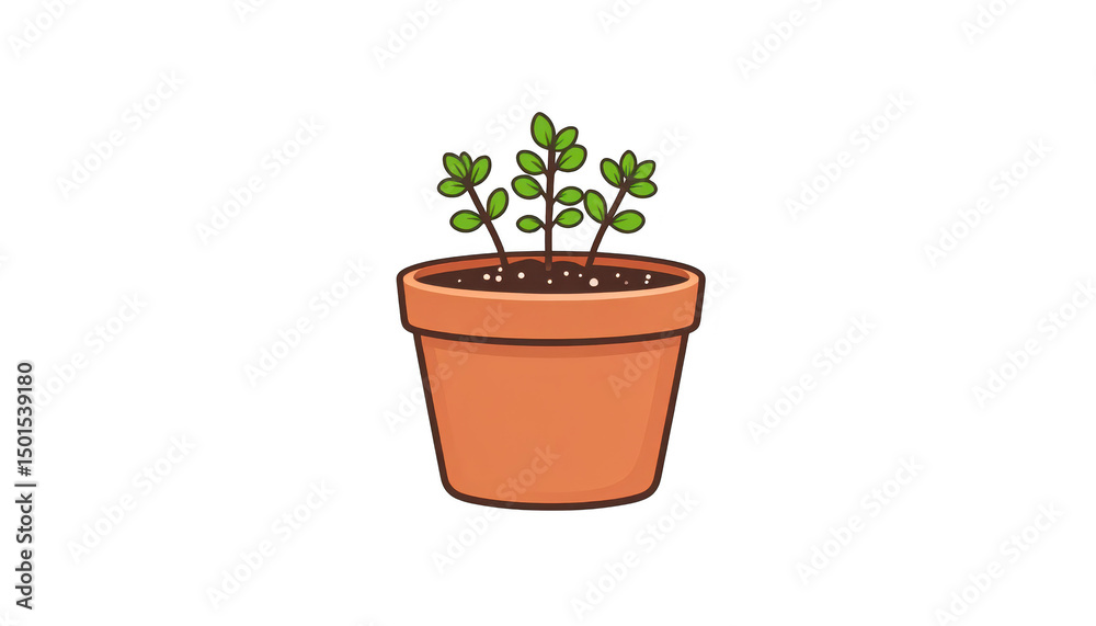 Fototapeta premium Vibrant potted plant, a thriving display of greenery and growth in container garden