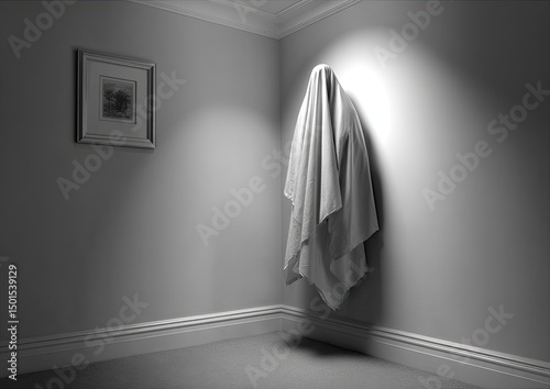 Ghostly corner shrouded in white