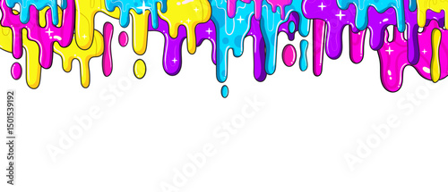 Colorful abstract graffiti slime background in neon colors. Bright and playful neon slime vector illustration