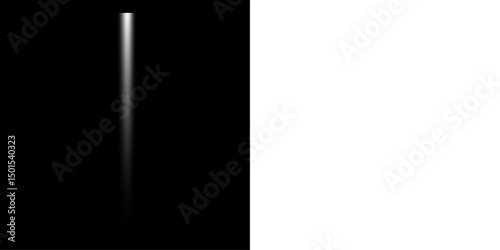 Vertical Light Beam PNG Transparent White Ray Effect for Sci Fi or Futuristic Interface Design