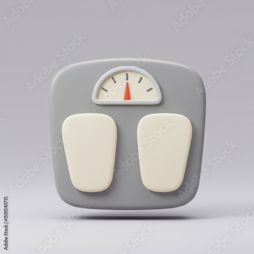A charming cartoon illustration of a weight scale, ready for health or fitness projects.