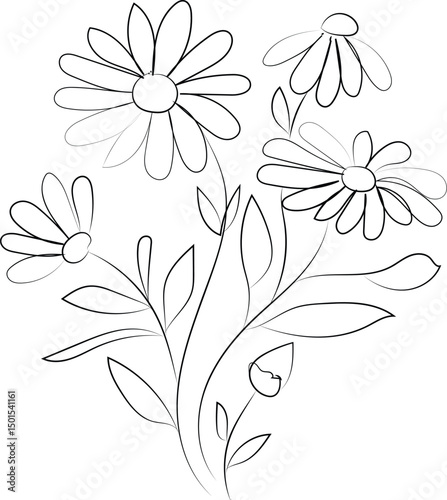 Abstract seamless vector floral pattern with blooming flowers, leaves, and spring nature design illustration