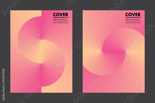 Modern vector geometric abstract background design with gradient peach color, symbolizing infinity and loop. For modern covers, posters, digital artwork, presentations, annual reports.
