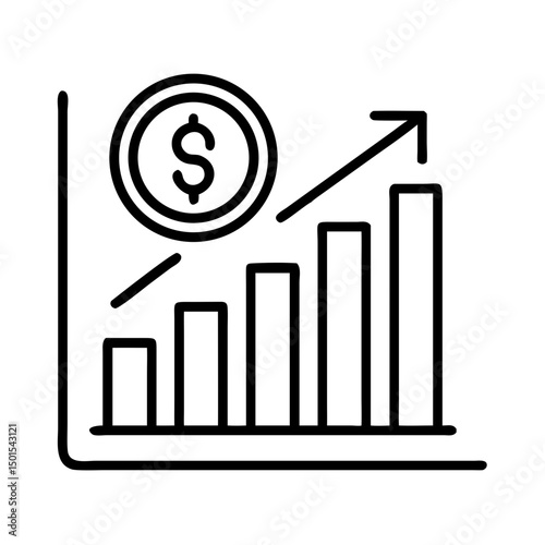 Finance line icon set of money, wallet, banking tools, currency symbols, investment chart, financial services, piggy bank, dollar thin linear illustration.