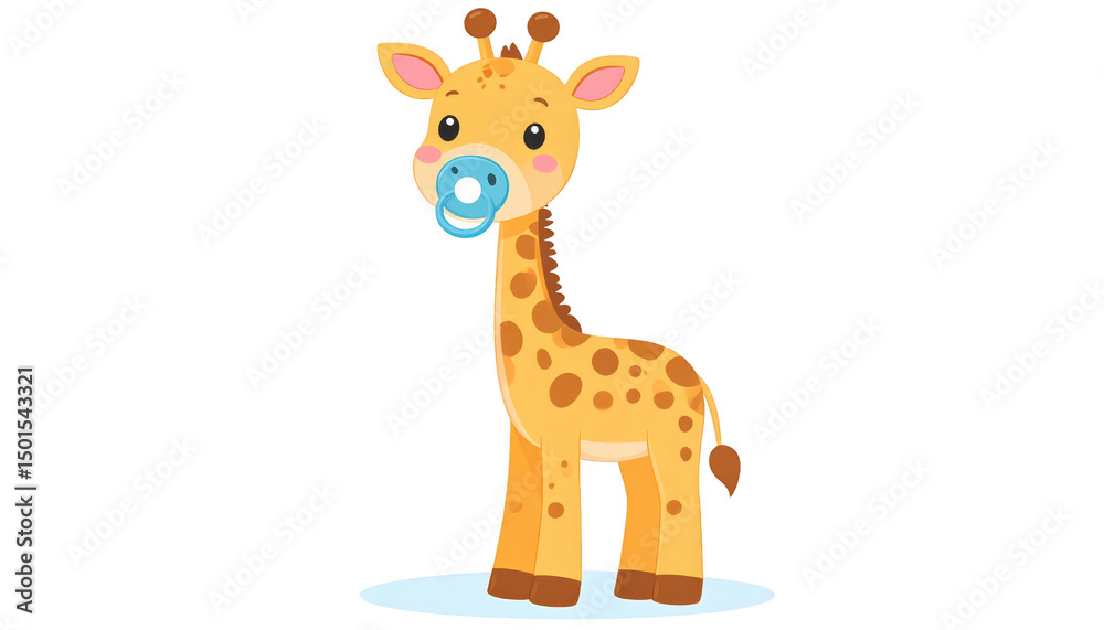 Obraz premium Giraffe standing tall on a white background