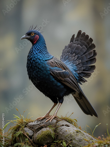 Capercaillie Tetrao urogallus adult male displaying