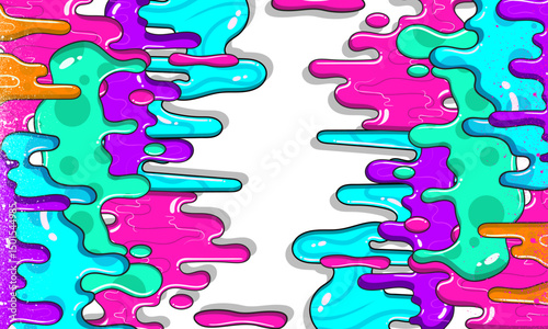 Colorful abstract graffiti slime background in neon colors. Bright and playful neon slime vector illustration