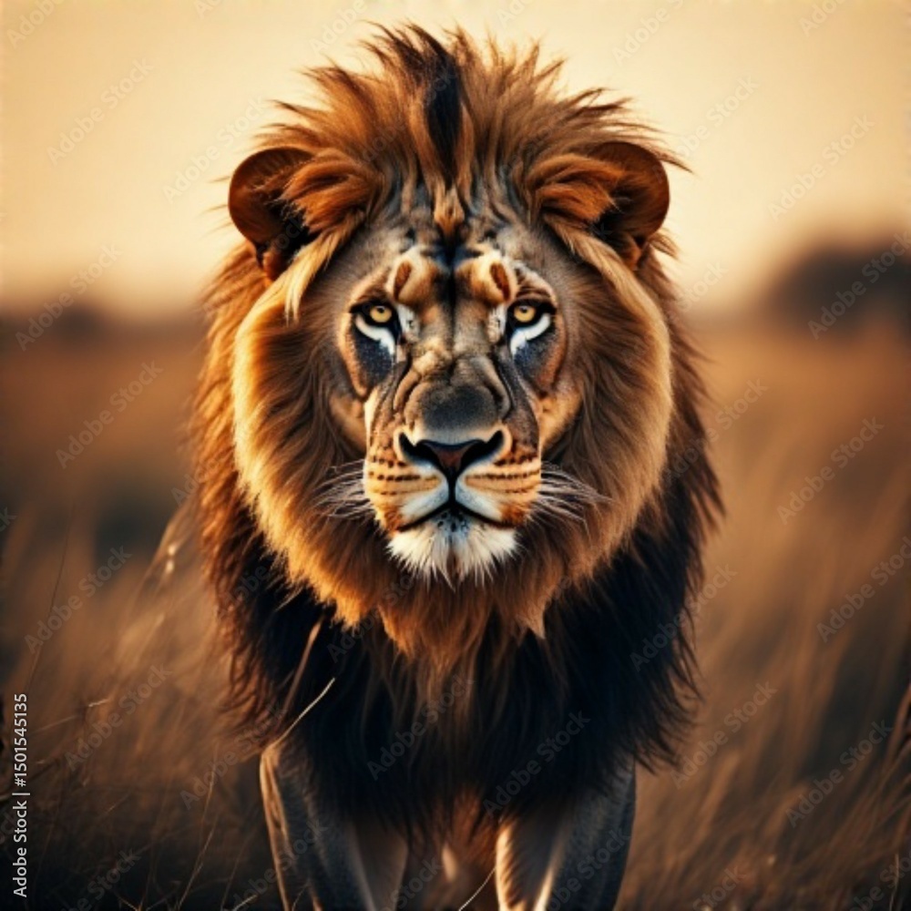 Naklejka premium A portrait of a lion