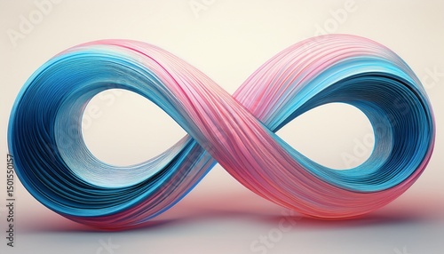 a blue and pink infinity symbol is displayed on a white background