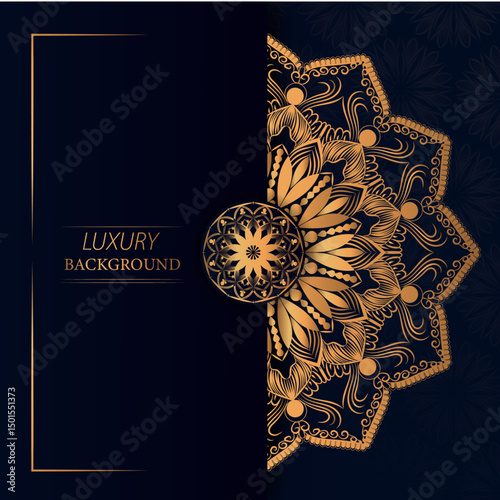 Luxury Mandala Background Design with Elegant Golden Ornament.