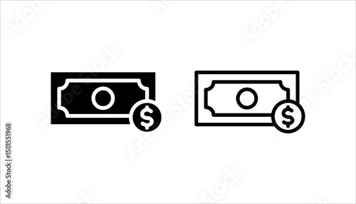 Bank note dollar. Isolate on white background.	