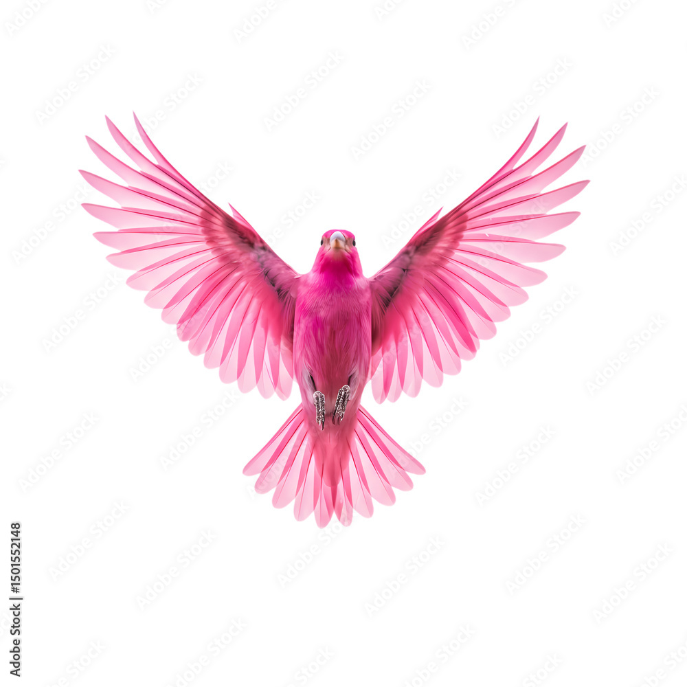 Obraz premium Pink Bird Flying: Wings Spread