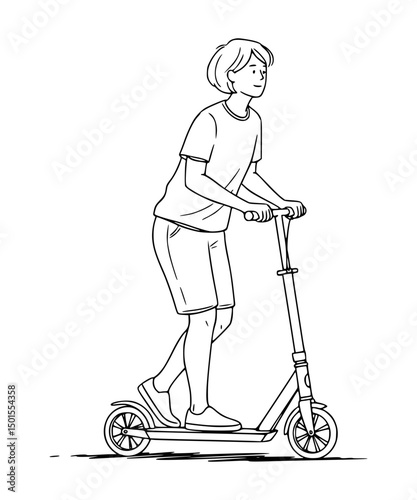 Person riding a scooter