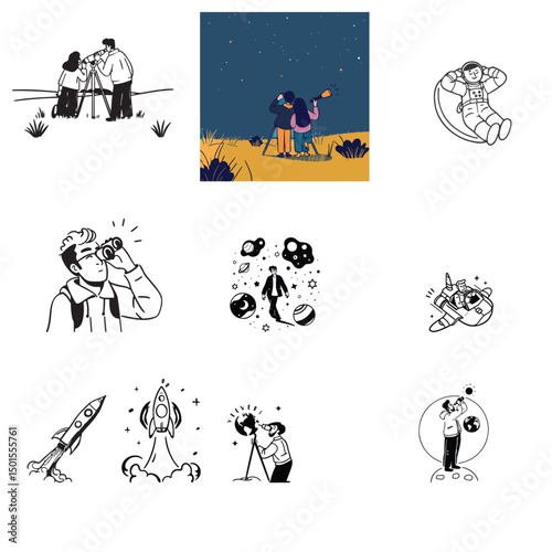 planet and universe discovery concept