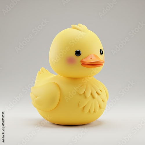 A cheerful, yellow rubber duck looking lovely with its soft and friendly design.