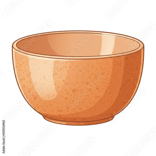 wooden bowl on white background
