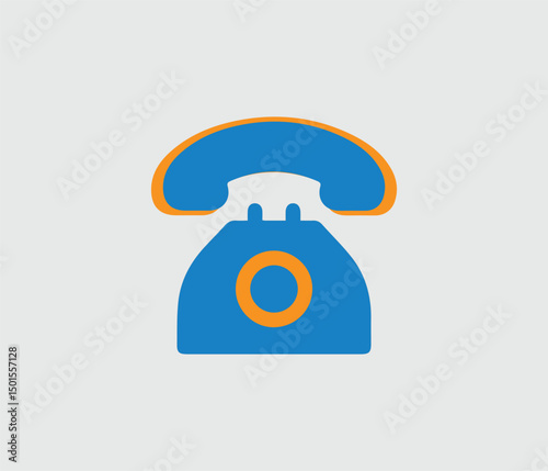 Telephone icon design. Creative telephone icon design layout. Vector telephone icon design with color set.