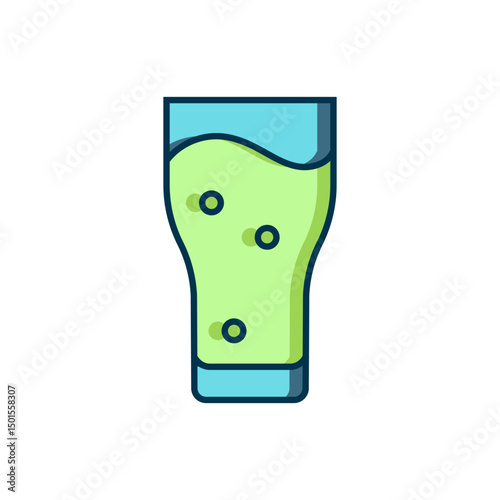 Filled outline Glass of beer icon isolated on white background. Flat filled outline style with shadow. Vector