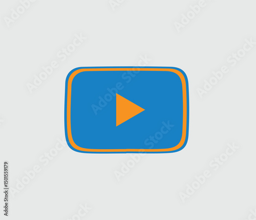YouTube icon design. Creative YouTube icon design layout. Vector YouTube icon design with color set.