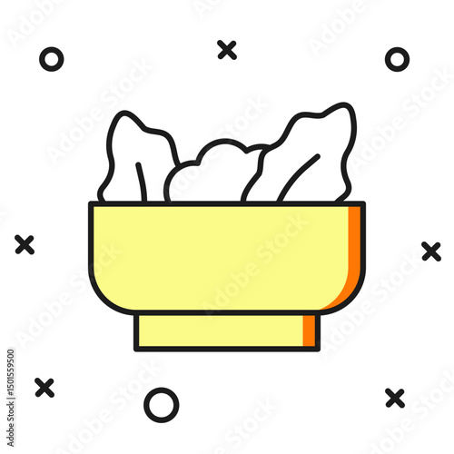 Filled outline Wonton icon isolated on white background. Chinese food. Flat filled outline style with shadow. Vector